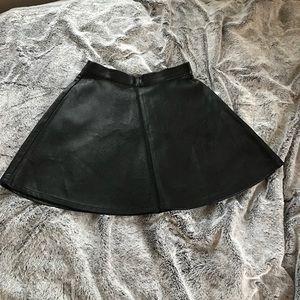 Black Faux Leather Skirt